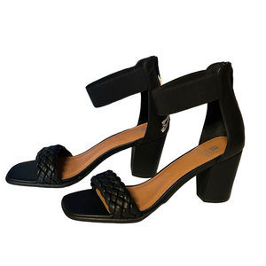 White Mountain Black Sandals With Ankle Strap Size 8.5 New in Box